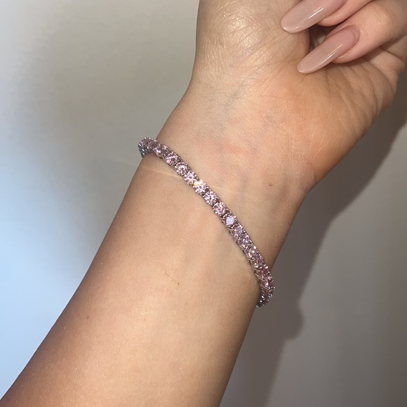 Pink Diamond Tennis Bracelet - Picture 3 of 4